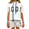 Felpa Icon cropped manica raglan