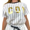 T-shirt Icon righe stampa oro