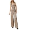 Tuta Twinset lunga in raso animalier