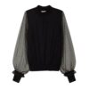 Top Twinset Milano in maglia e tulle plumetis