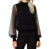 Top Twinset Milano in maglia e tulle plumetis