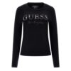 T-shirt Guess stretch logo frontale con strass
