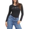 T-shirt Guess stretch logo frontale con strass