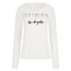 T-shirt Guess stretch logo frontale con strass