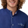 Camicia Harmont & Blaine in lino collo alla coreana e taschino