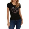 T-shirt Guess logo frontale con strass