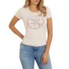 T-shirt Guess logo frontale con strass
