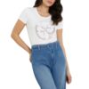 T-shirt Guess logo frontale con strass