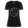 T-shirt Guess logo frontale con strass