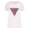 T-shirt Guess stretch logo triangolo con strass