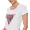 T-shirt Guess stretch logo triangolo con strass