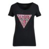T-shirt Guess stretch logo triangolo con strass