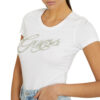 T-shirt Guess logo frontale con strass