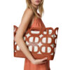 Borsa Twinset shopper lila traforata con oval t