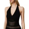 Abito Twinset Milano lungo in maglia effetto pizzo