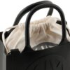 Borsa Armani Exchange milky small con logo in rilievo