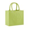 Borsa Armani Exchange milky small con logo in rilievo
