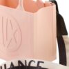 Borsa Armani Exchange milky small con logo in rilievo
