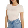 T-shirt Guess stretch logo frontale con pizzo sangallo