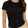 T-shirt Guess stretch logo frontale con pizzo sangallo