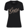 T-shirt Guess logo frontale con strass