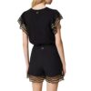 Shorts Twinset Actitude in popeline con pizzo bicolore