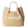 Borsa Twinset Milano tote in paglia logo