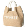 Borsa Twinset Milano tote in paglia logo