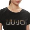 T-shirt Liu Jo logo con strass borchie