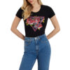 T-shirt Guess logo con fiori