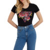 T-shirt Guess logo con fiori