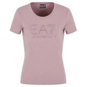 T-shirt EA7 logata in strass