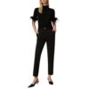 Pantaloni Twinset con cinturino in vita a t ovale e piega