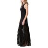 Abito Twinset Milano lungo halter con balze plissé in tulle
