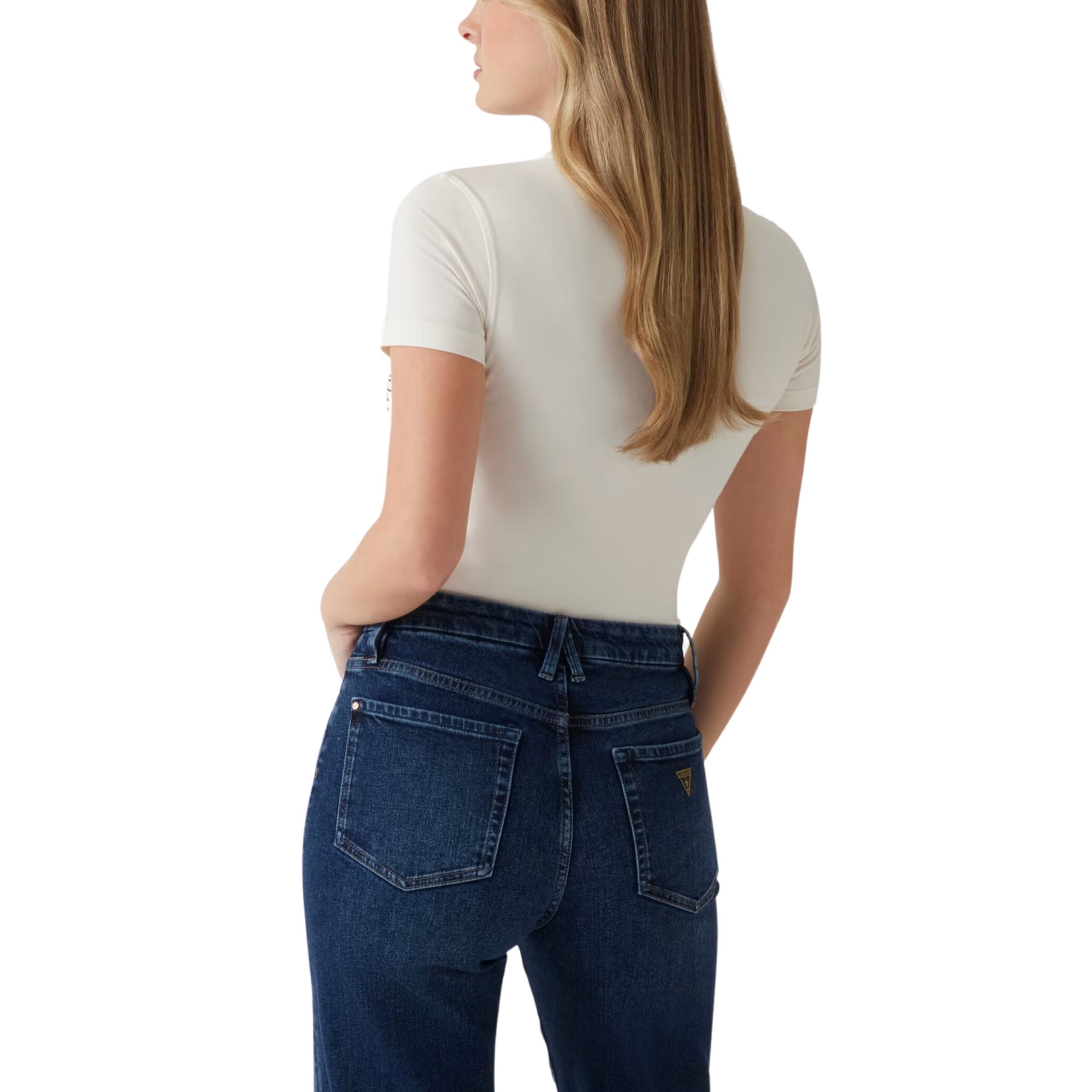 T-shirt Guess con logo triangolo animalier