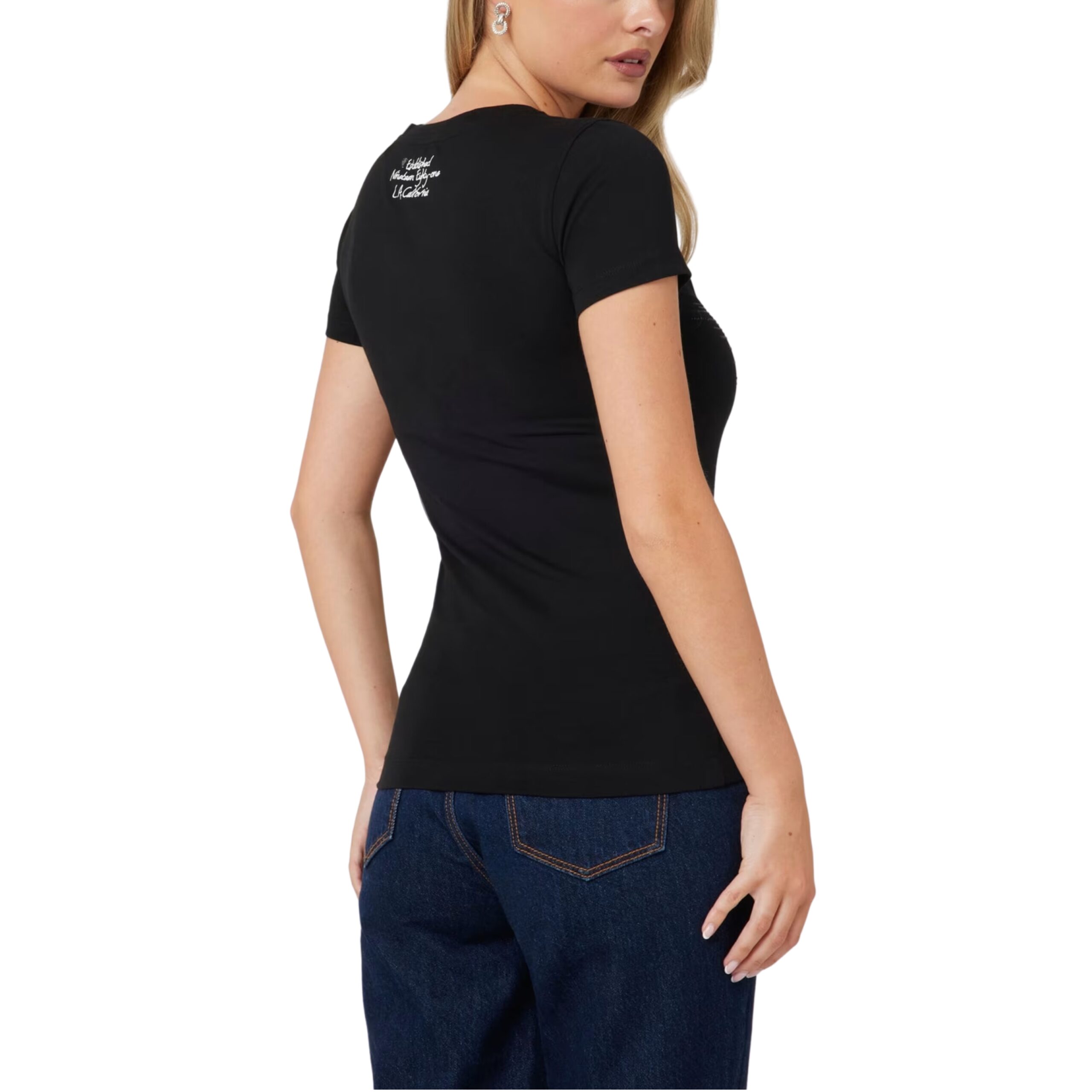 T-shirt Guess con logo triangolo animalier