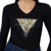T-shirt Guess con logo triangolo animalier