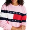 Pullover Tommy Jeans relaxed fit con bandiera color block