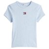 T-shirt Tommy Jeans slim fit a coste con distintivo