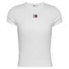 T-shirt Tommy Jeans slim fit a coste con distintivo