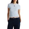 T-shirt Tommy Jeans slim fit a coste con distintivo