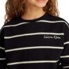 Felpa Calvin Klein logo laterale a righe