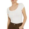 T-shirt Guess bottoni gioiello