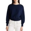 Felpa Tommy Hilfiger con scollatura a barca e bottoni dorati