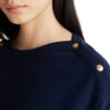 Felpa Tommy Hilfiger con scollatura a barca e bottoni dorati