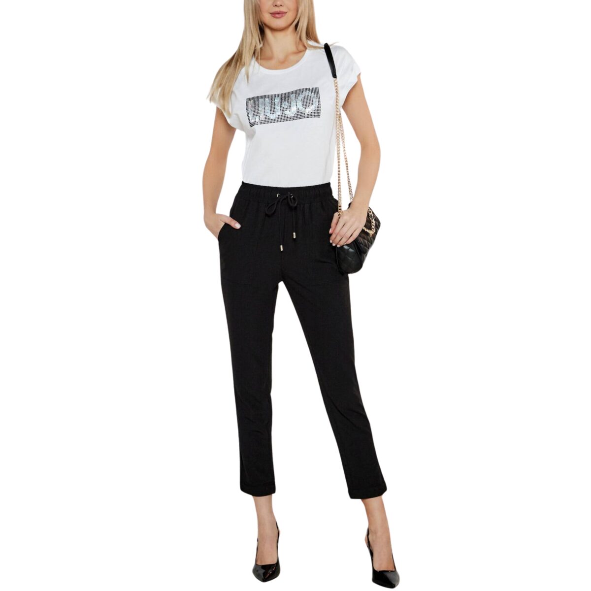 T-shirt Liu Jo strass bicolor