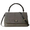 Borsa Twinset top handle in canvas effetto rete