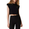 T-shirt Twinset Milano cropped con logo Oval T di strass