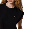 T-shirt Twinset Milano cropped con logo Oval T di strass