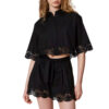 Camicia Twinset Milano cropped con pizzo